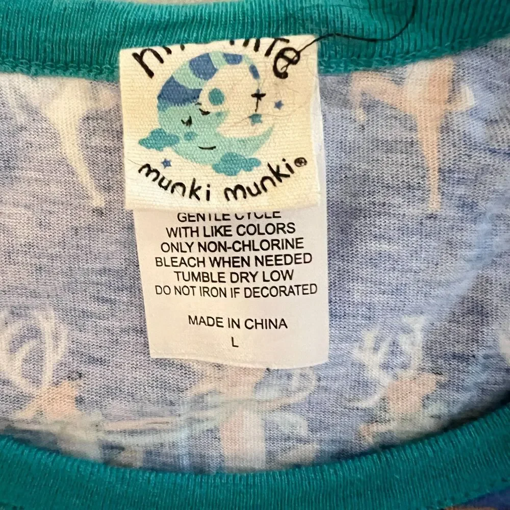 Munki Munki Sleep Shirt L Reindeer Holidays Nightgown